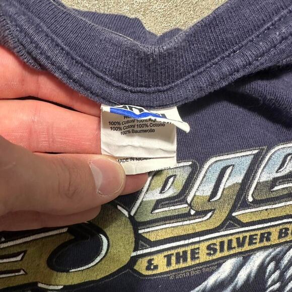 Bob Seger 2013 Silver Bullet Band Tee Mens Large Faded Navy Rock Music Shirt - Picture 3 of 3